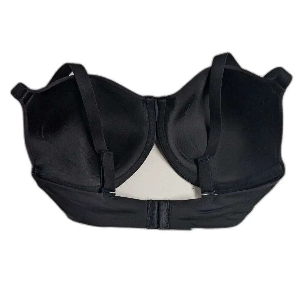 Maidenform 34D Bra Wired Light Padding J-hooks Cross back Black